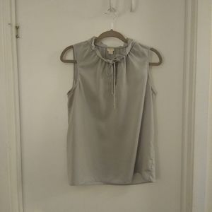 Silk cami w/ mock ruffle turtle neck